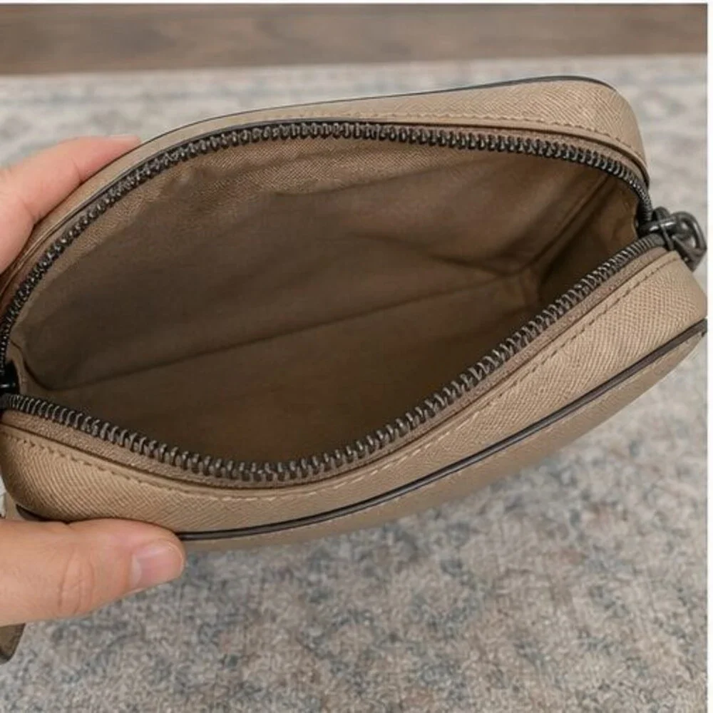 Sand Saffiano Crossbody Bag